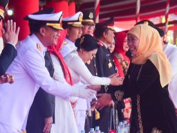 Komandan Puspenerbal Peringatan HUT Kemerdekaan Rl Ke-80 di Gedung Negara Grahadi Surabaya