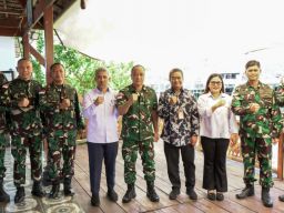 Pererat Sinergitas, Komandan Kodaeral IX Terima Courtesy Call Pimpinan PT. Pelindo dan Bank Mandiri Cabang Ambon