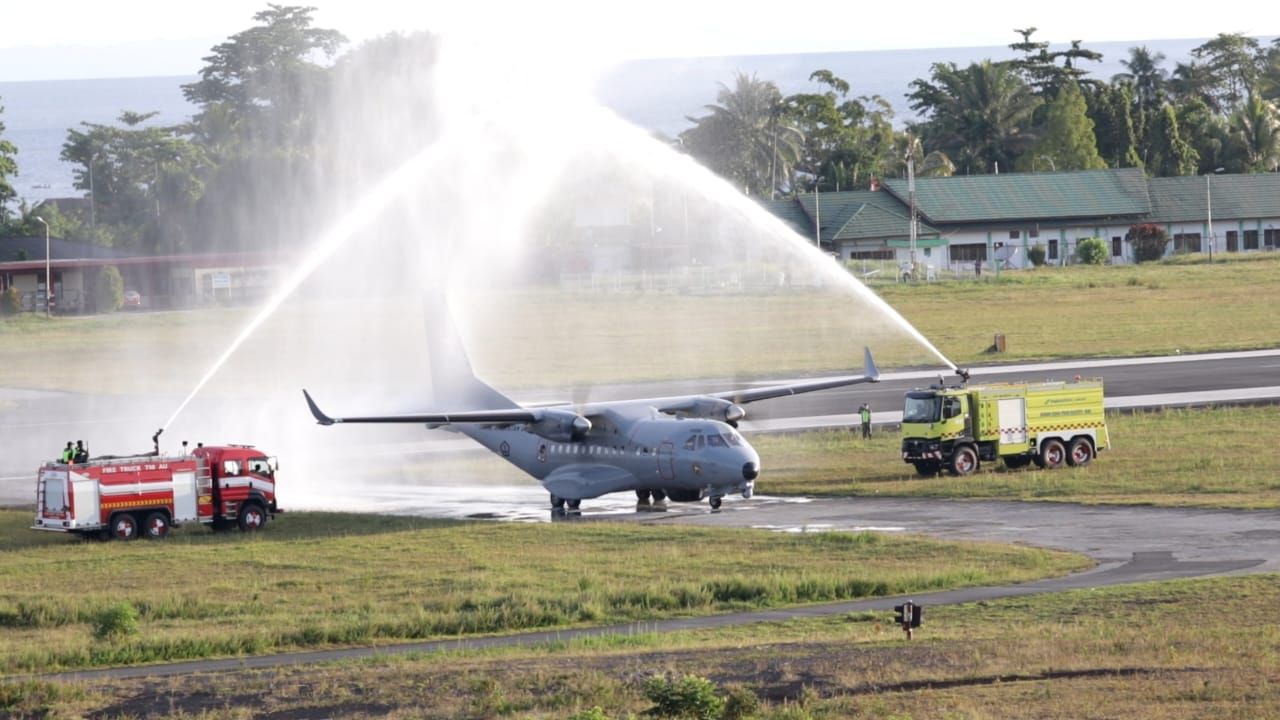 Sambut Kedatangan Pesud, Wing Udara 3 Biak Gelar Acara Penerimaan Dua Pesud Alih Bina