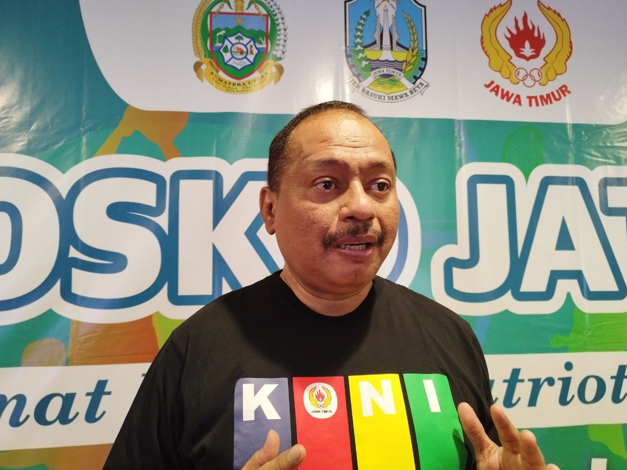 Ketua Umum KONI Jatim, M Nabil di Posko PON XXI 2024 Hotel Cendana, Deli Serdang, Jumat (13/9/2024)