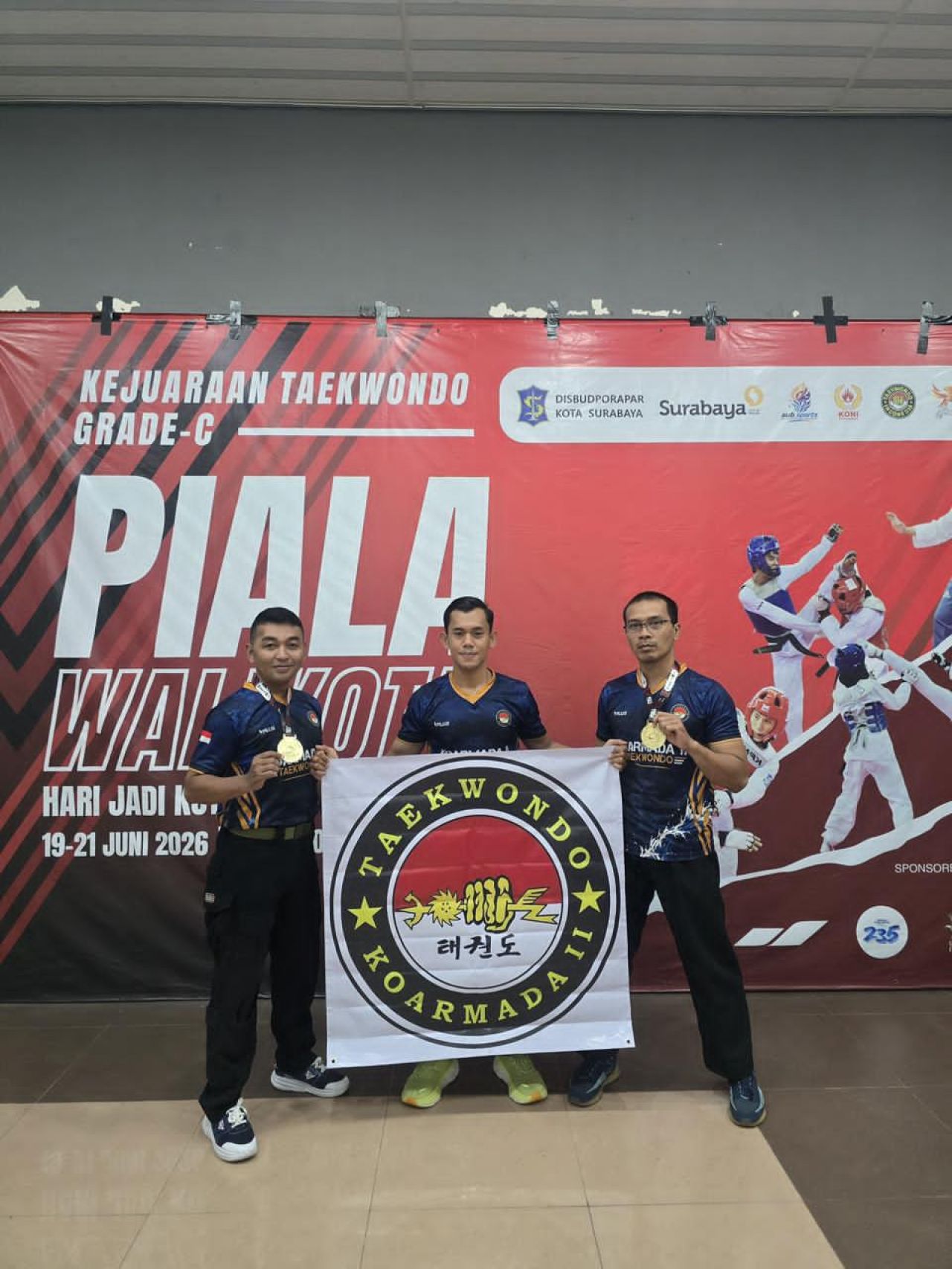 Tujuh Medali Sukses Diraih Prajurit Koarmada II di Kejuaraan Taekwondo Piala Walikota Surabaya 