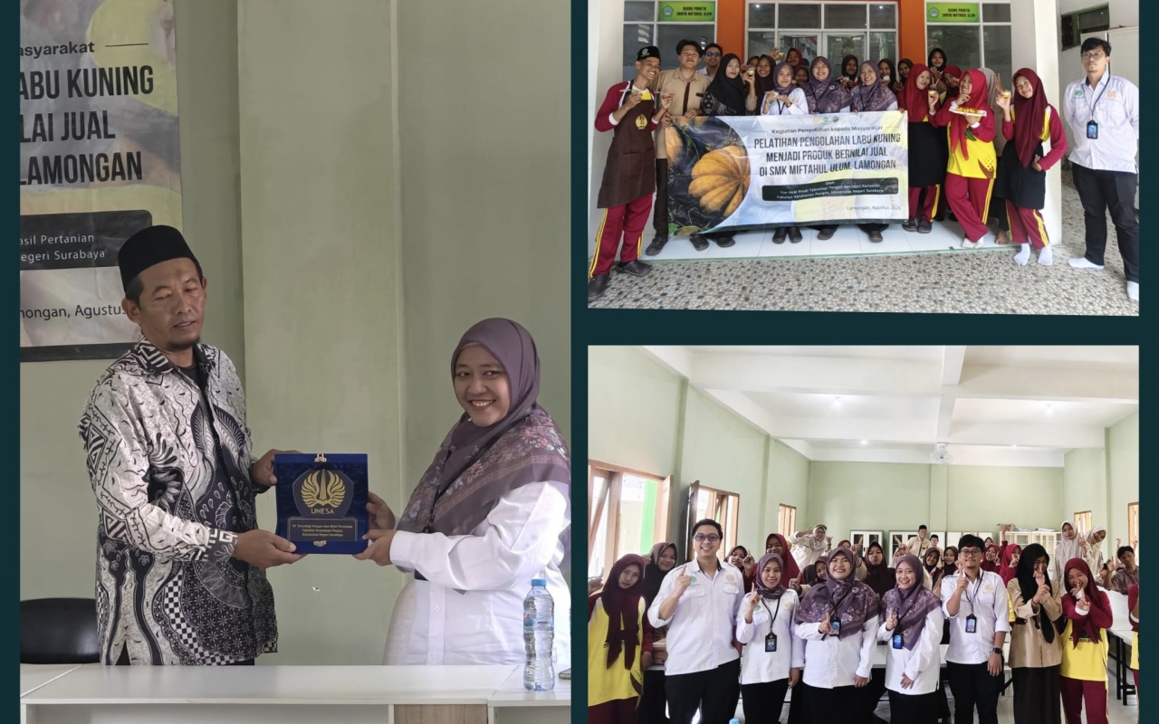 UNESA Kenalkan Inovasi Olahan Labu Kuning kepada Siswa SMK Miftahul Ulum Lamongan
