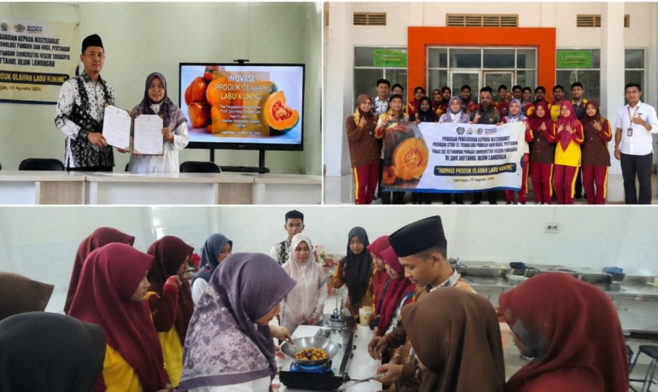 UNESA Kenalkan Inovasi Olahan Labu Kuning kepada Siswa SMK Miftahul Ulum Lamongan