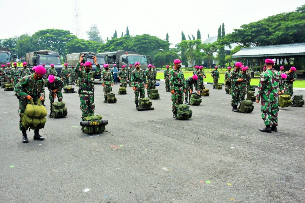 Danmenart 2 Mar Pasmar 2 Sambut Prajurit Usai Melaksanakan Penugasan