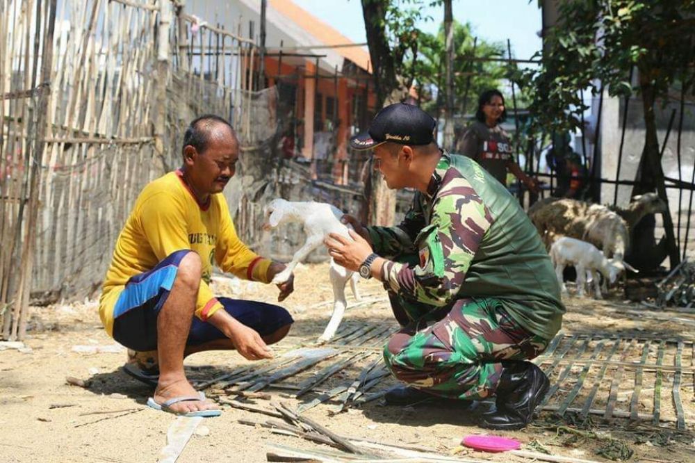 Serma Sutrisno Memberi Pengetahuan Soal Memelihara Kambing