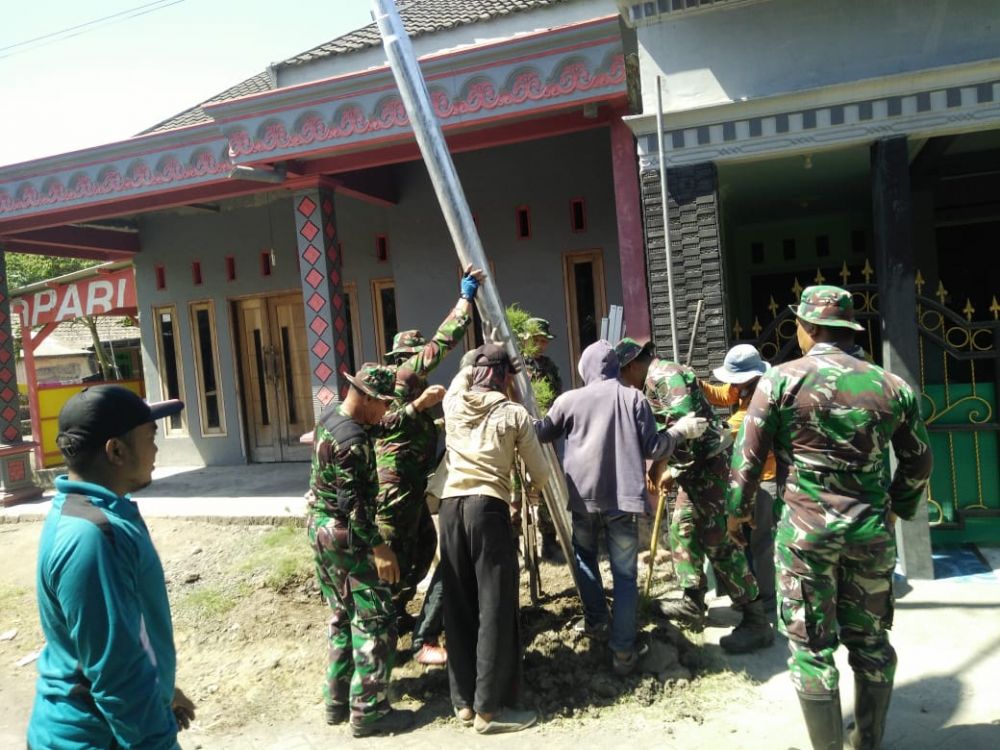 Pekerjaan PJU lebih cepat dari target  TMMD Ke 106 