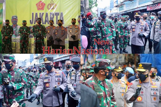 Kapolri Dan Panglima TNI Pantau Prokes Bagikan Masker Ke Masyarakat